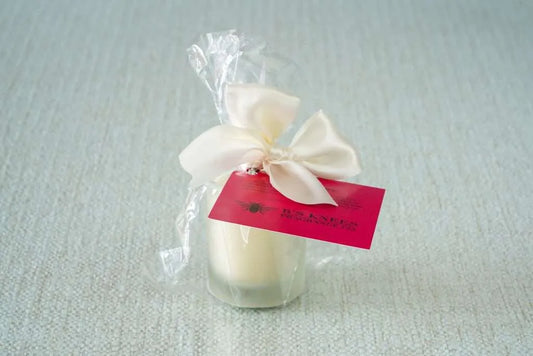 B's Knees Joie de Vivre White Frosted Glass Votive