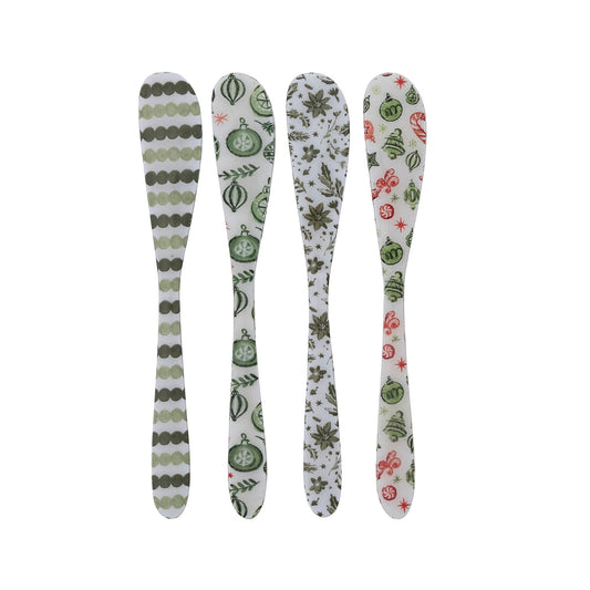 Holiday Enameled Stainless Steel Canapé Knife