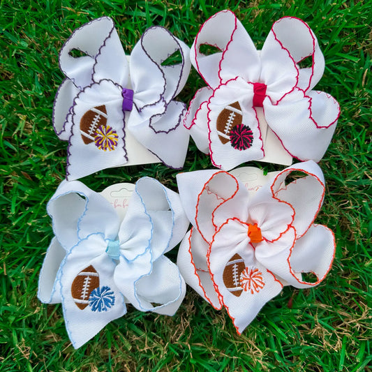 Kick-Off Cuties Embroidered Hair Bow