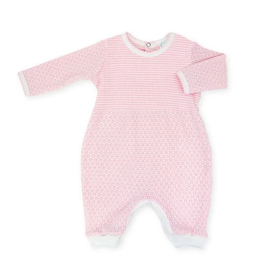 Paty Knit Long Sleeve Romper – Pink