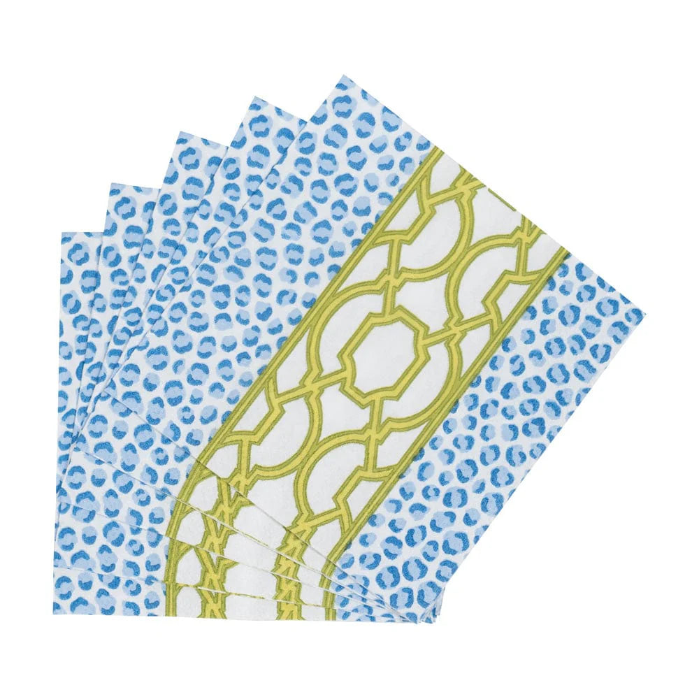 Knots And Spots Blue & Green Cocktail Napkins