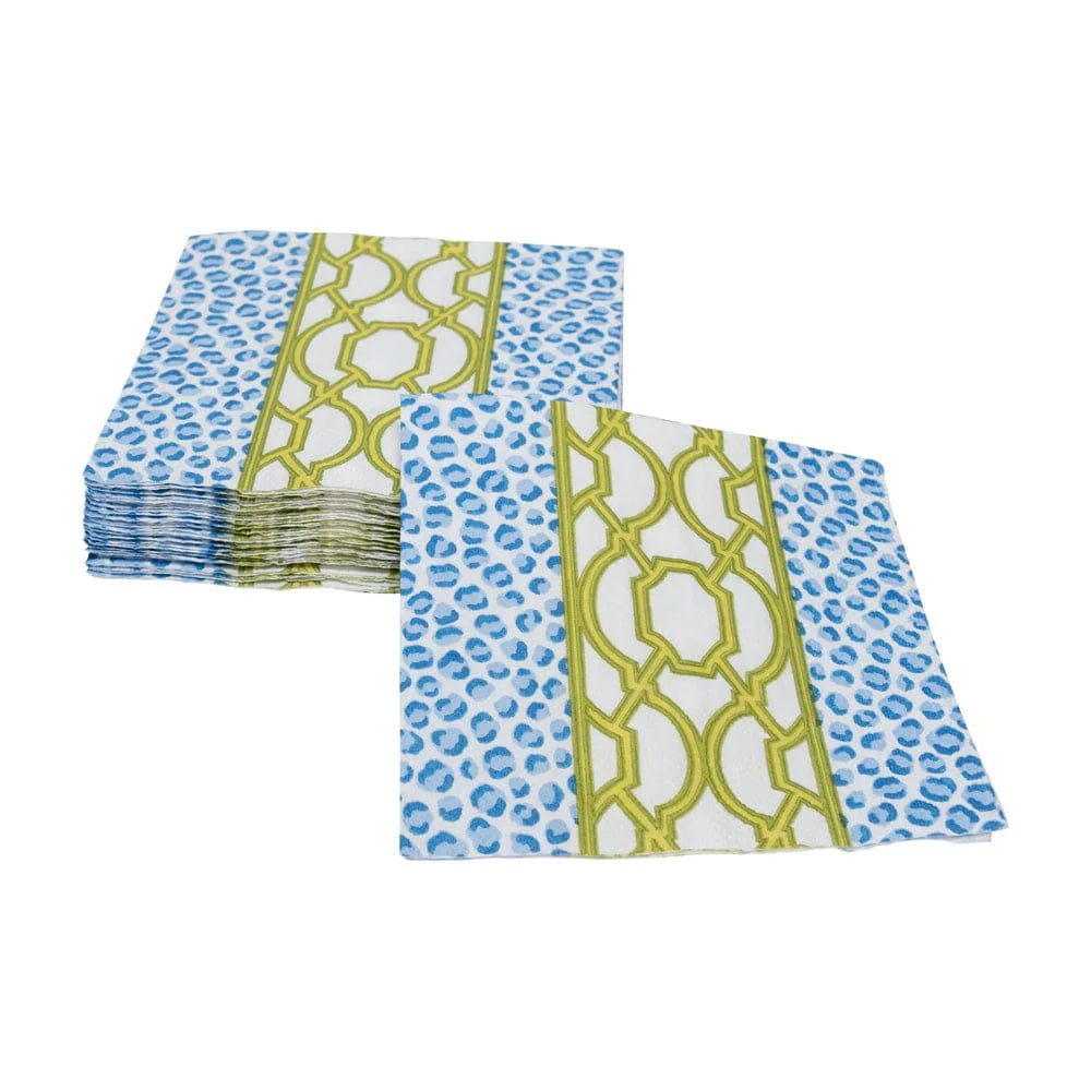 Knots And Spots Blue & Green Cocktail Napkins