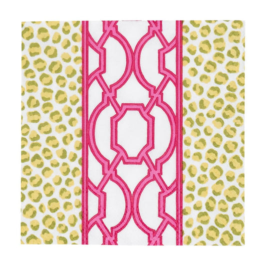 Knots And Spots Green & Fuchsia Cocktail Napkins