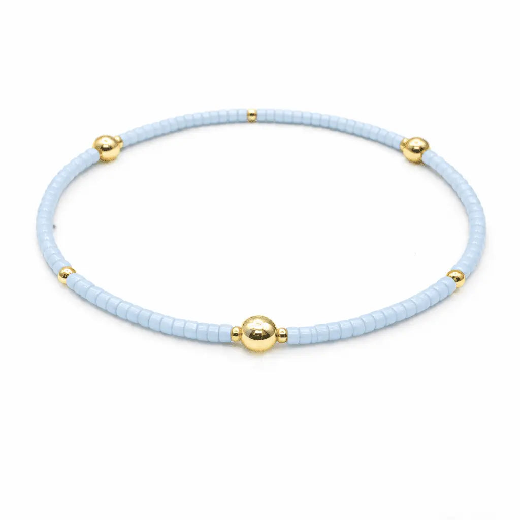 Game Day Gold-Filled & Seed Bead Waterproof Bracelet