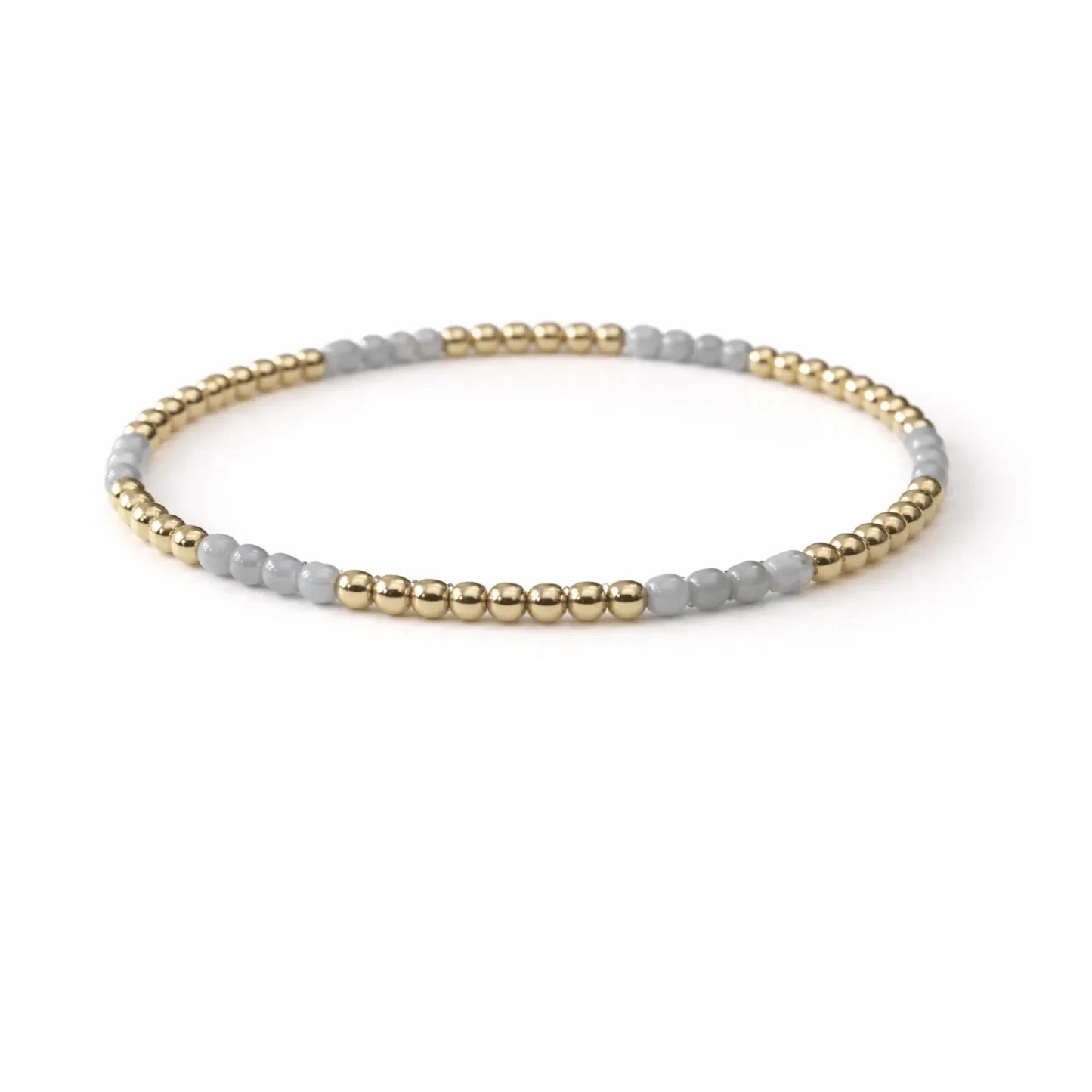 Refined Light Blue Stone and 14k Gold filled Beaded Bracelet