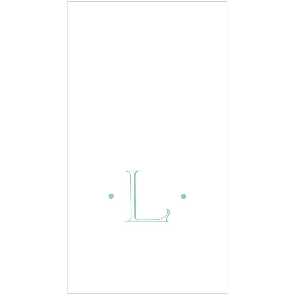 Antique Robin's Egg Single Initial Guest Towel Napkins