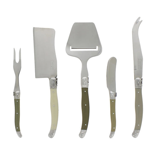 Laguiole 5 Piece Cheese Knife, Fork and Slicer Set