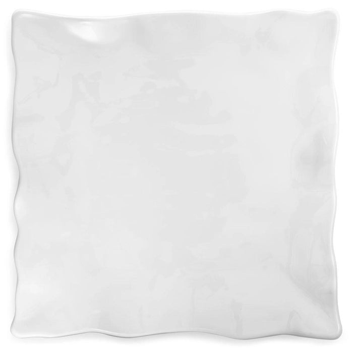 Ruffle White Melamine Square Large Platter