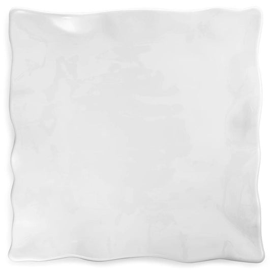 Ruffle White Melamine Square Large Platter