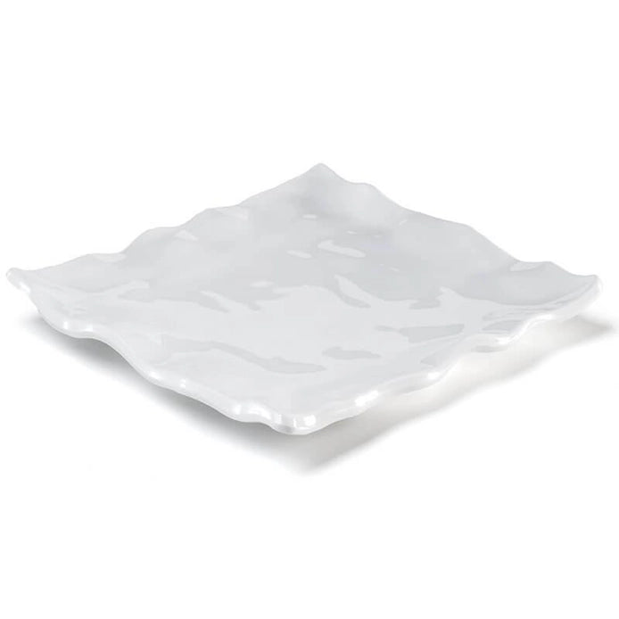 Ruffle White Melamine Square Large Platter