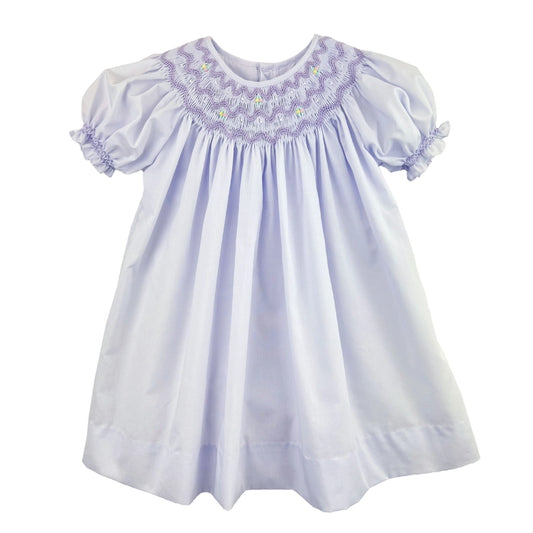 Lavender Daygown with Wave Smocking