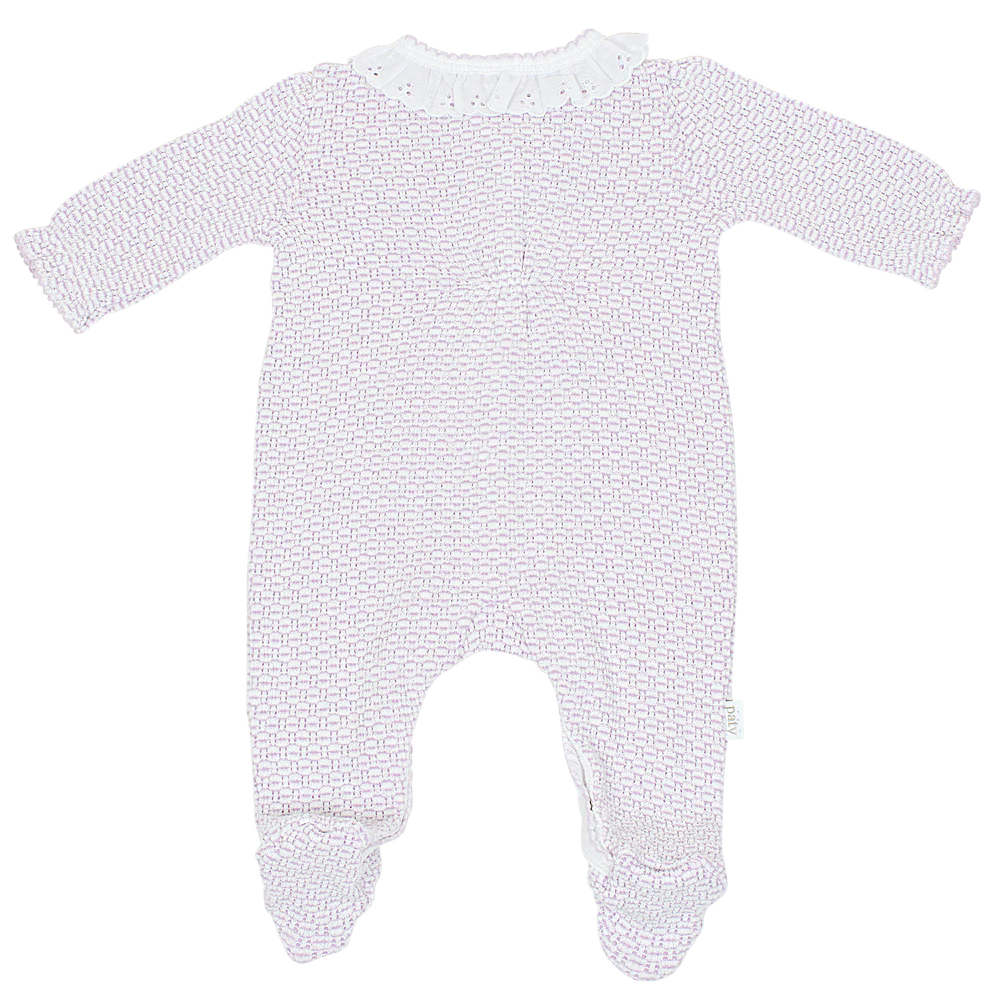 Paty Knit Footie – Lavender With Eyelet