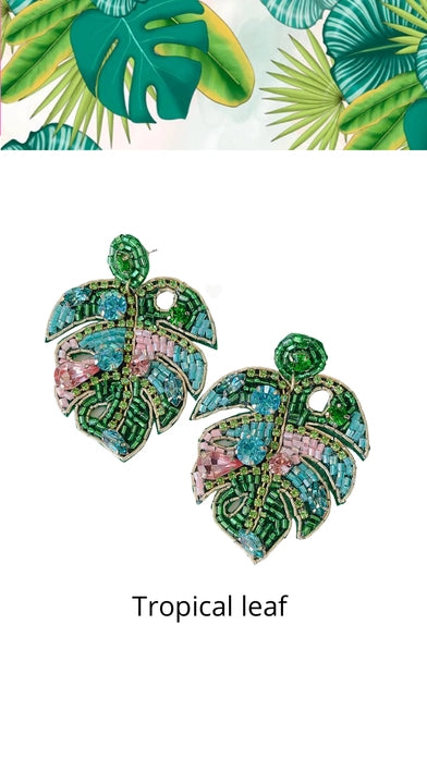 Tropical Leaf Earrings