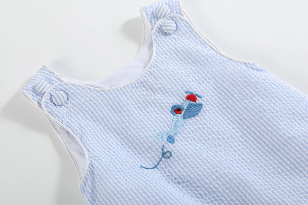 Light Blue Airplane Bubble Romper