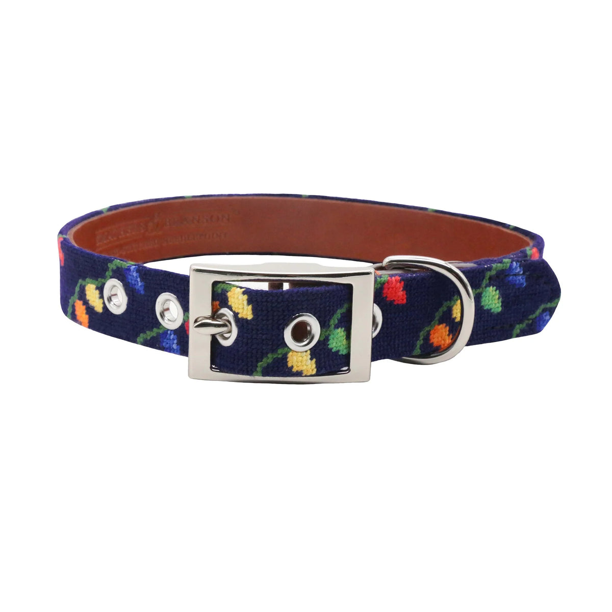 Christmas Lights Dog Collar (Dark Navy)