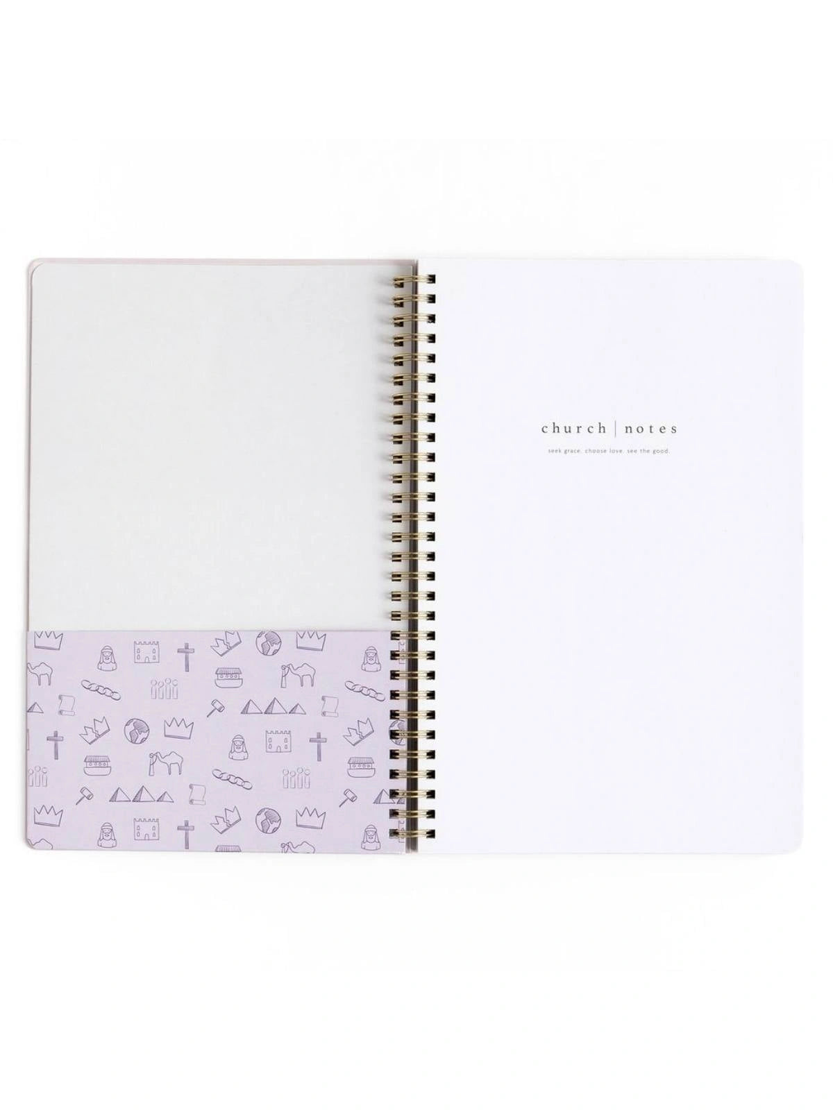 Lilac Bible Study Spiral Notebook with Reference Maps