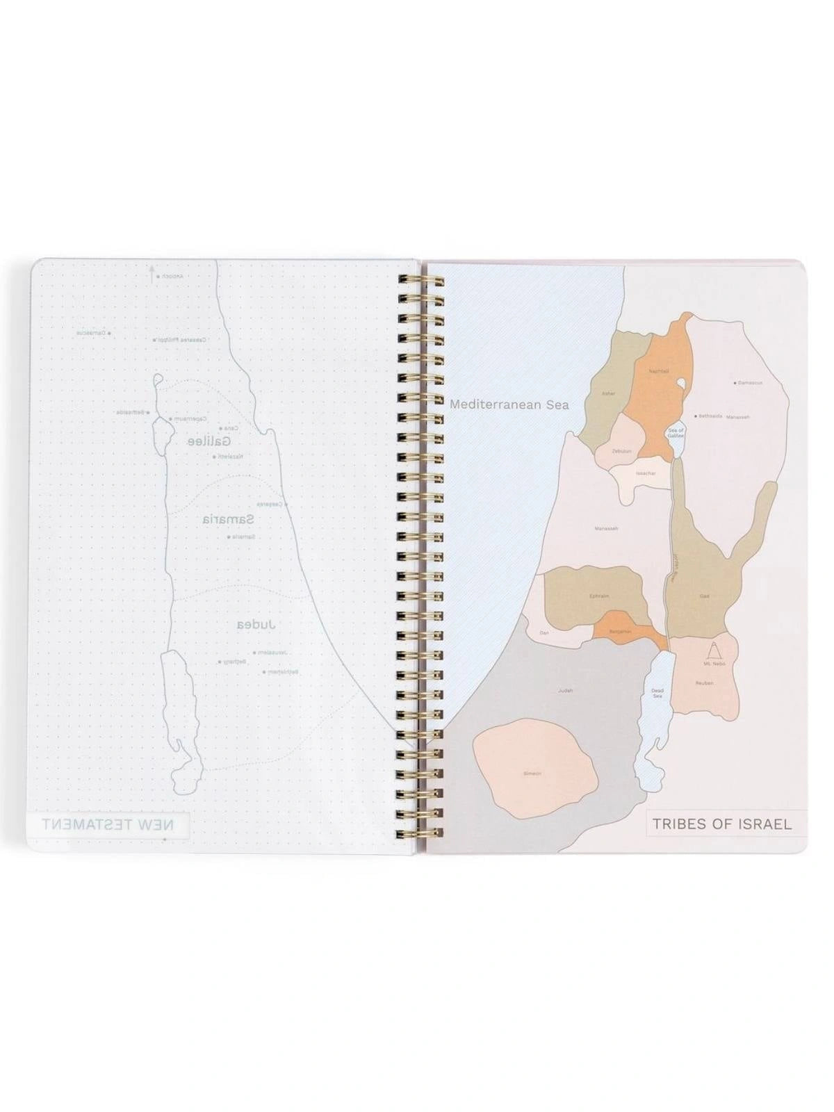 Lilac Bible Study Spiral Notebook with Reference Maps