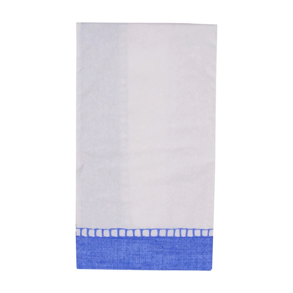 Blue Linen Border Guest Towels