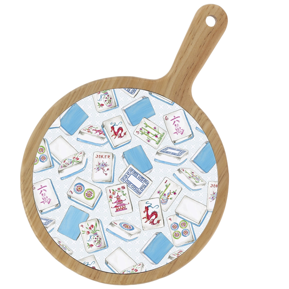 Mahjong Bamboo & Ceramic Cheese Board