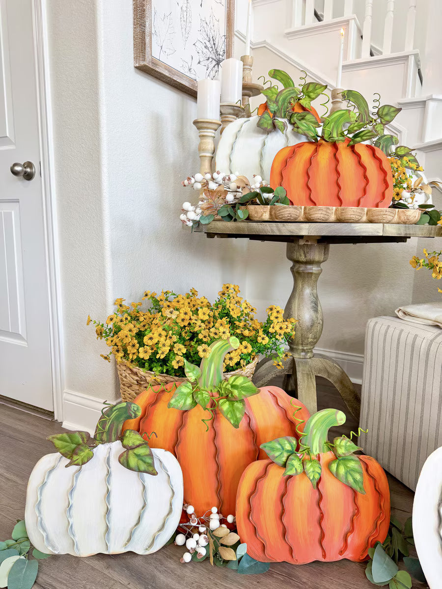 Medium Orange Ribbon Pumpkin