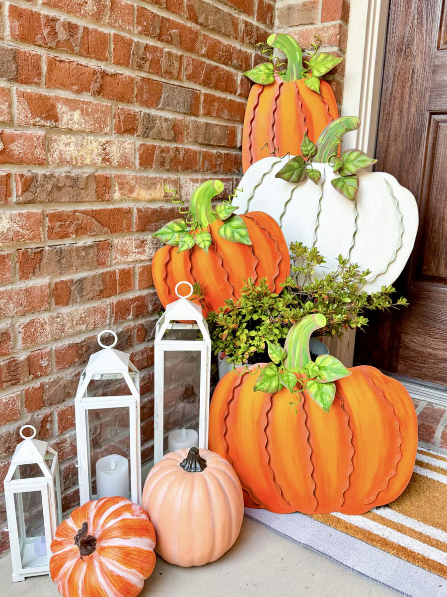 Medium Orange Ribbon Pumpkin