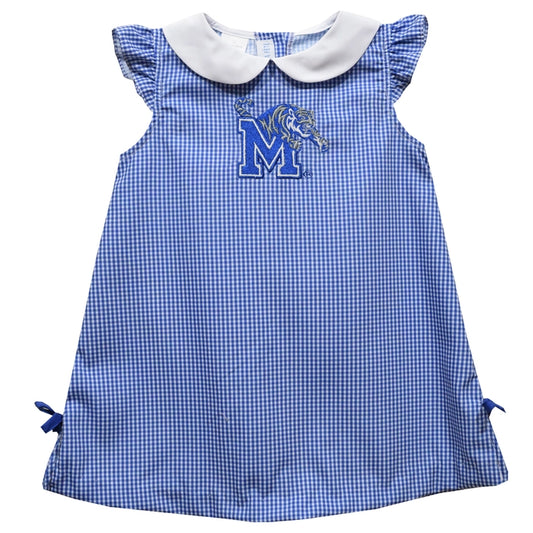 Memphis Tigers Embroidered Royal A Line Dress