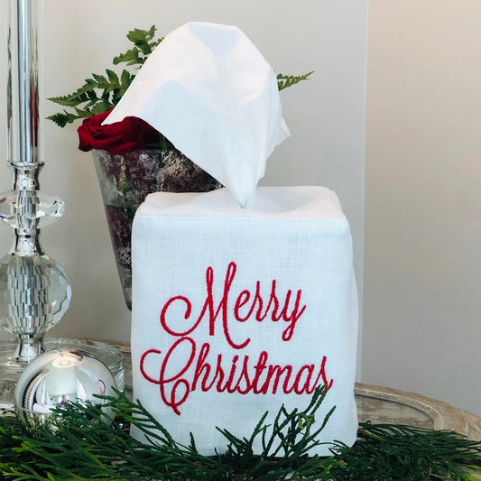 Merry Christmas Tissue Box Cover