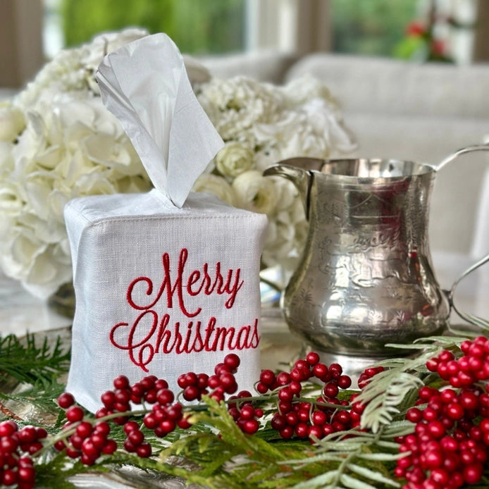 Merry Christmas Tissue Box Cover