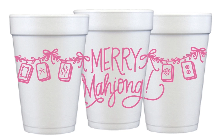 Merry Mahjong Foam Cups