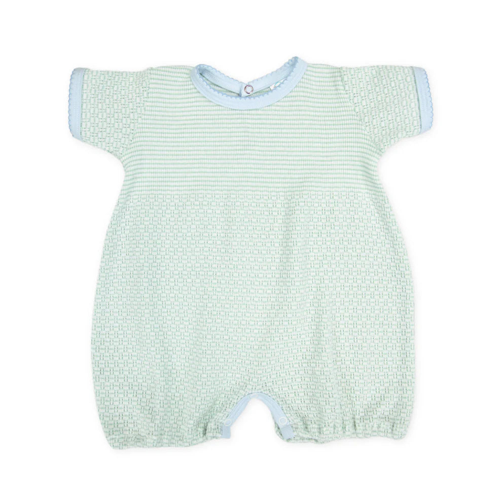 Paty Knit Bubble – Mint With Blue Trim and Pima Binding