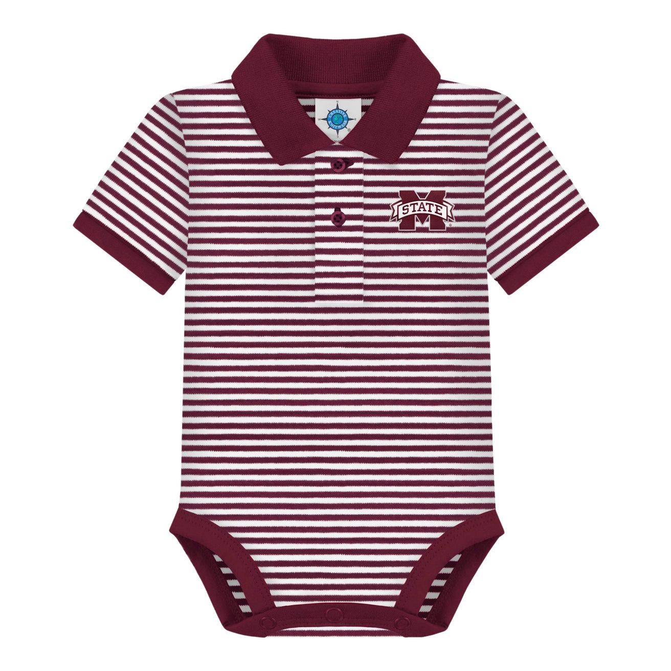 Mississippi State Bulldogs Striped Infant Polo Bodysuit