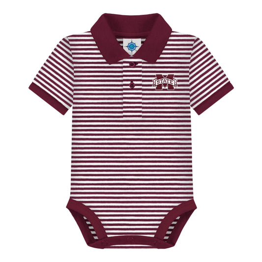Mississippi State Bulldogs Striped Infant Polo Bodysuit