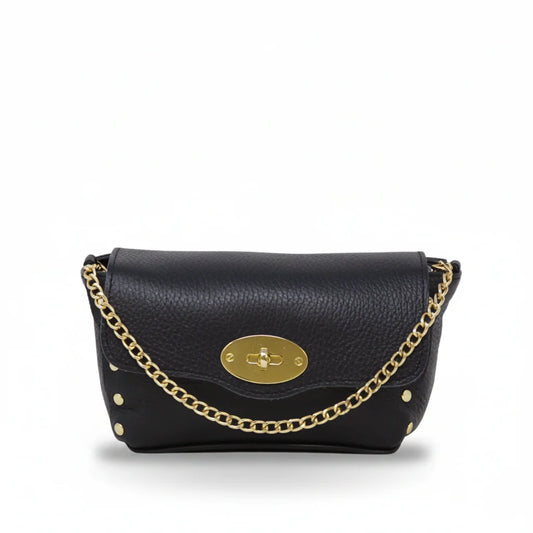 Genuine Italian Leather Top Handle Crossbody Bag