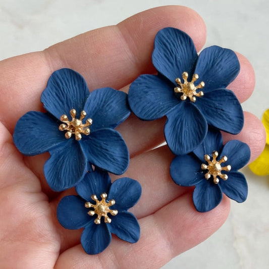 Double Flower Stud Earrings