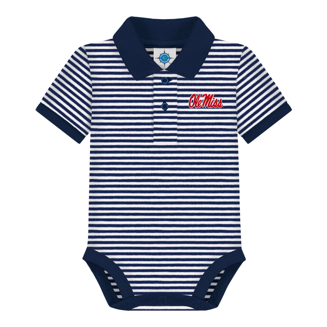 Ole Miss Rebels Striped Infant Polo Bodysuit