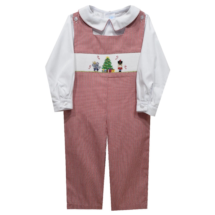 Nutcracker Smocked Red Long Jon Jon & Long Sleeve Shirt