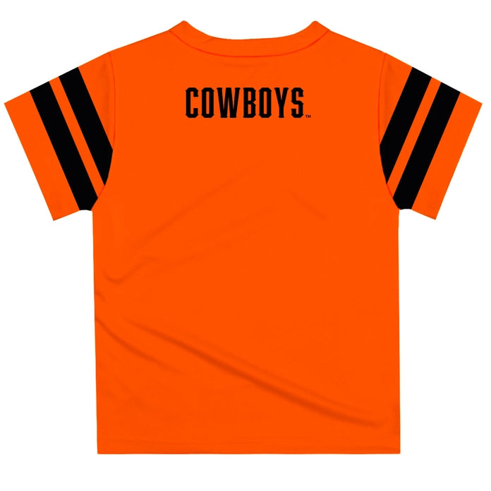 Oklahoma State Cowboys Orange Tee with Stripes-Sleeves