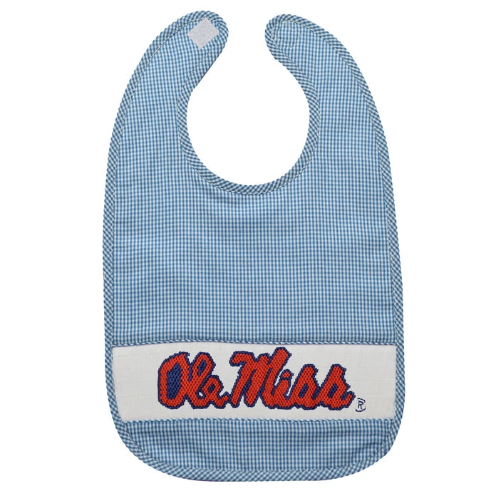 Ole Miss Rebels Smocked Gingham Bib