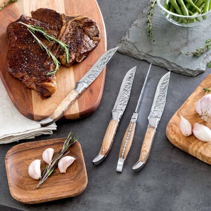 Laguiole Connoisseur Olivewood Bbq Steak Knives