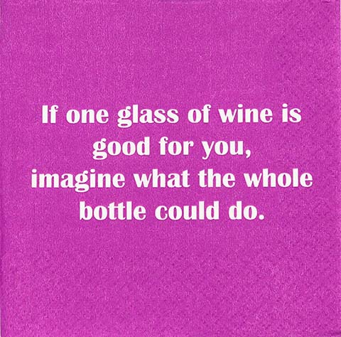 One Glass of Wine Cocktail Napkins