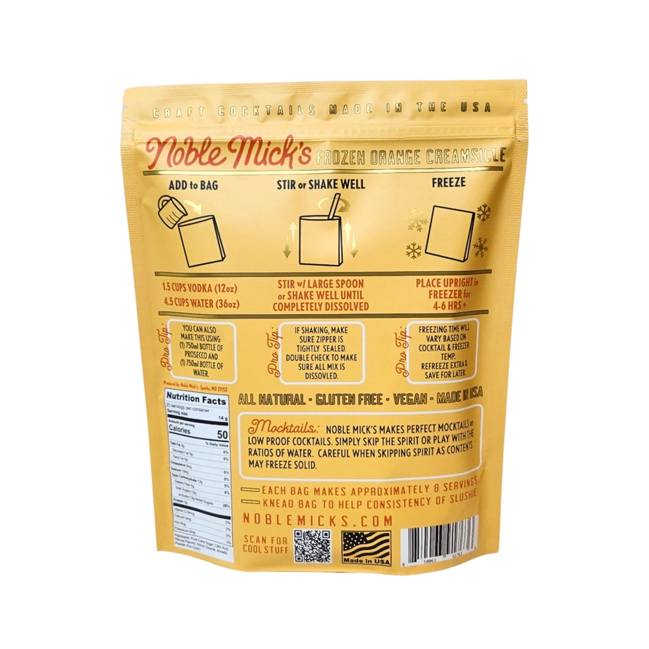 Noble Mick's Frozen Orange Creamsicle Cocktail Mix