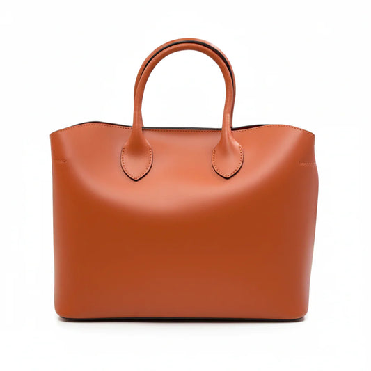 Genuine Italian Leather Handbag with Red Interior