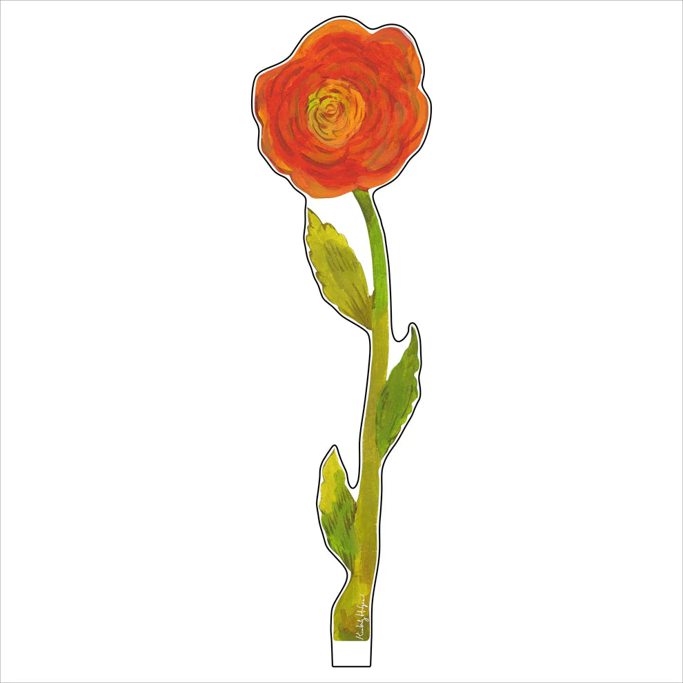 Acrylic Orange Ranunculus Flower