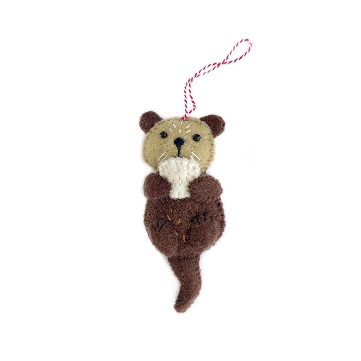 Otter Felt Wool Christmas Ornament