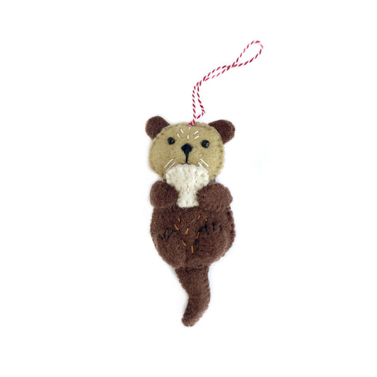 Otter Felt Wool Christmas Ornament