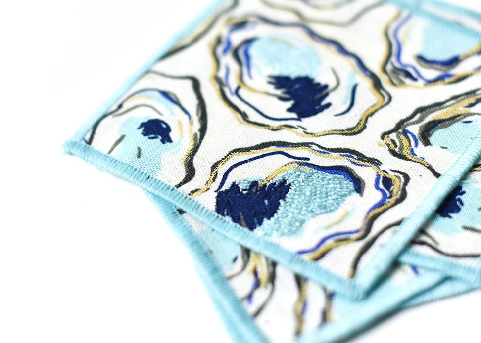 Oyster Print Cocktail Napkins, Set of 4