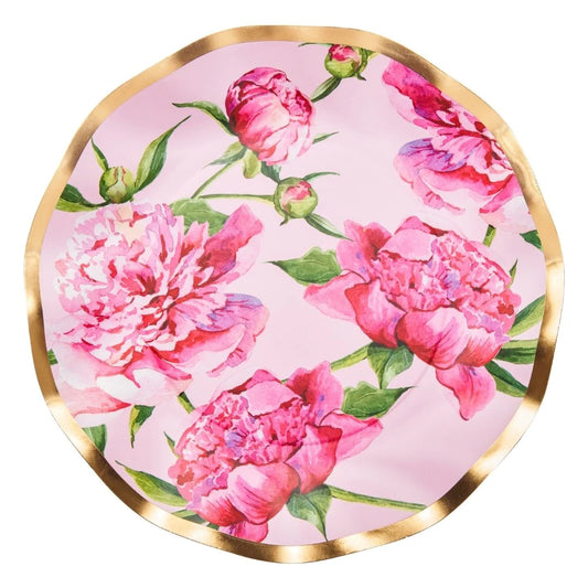 Pink Peonies Wavy Salad Plate