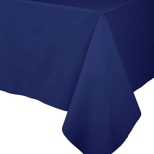 Navy Blue Paper Linen Solid Table Cover