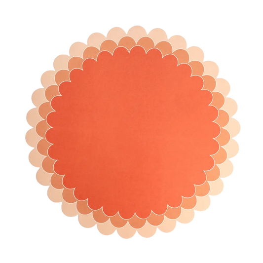 Coral Ombre Scallop Paper Placemats