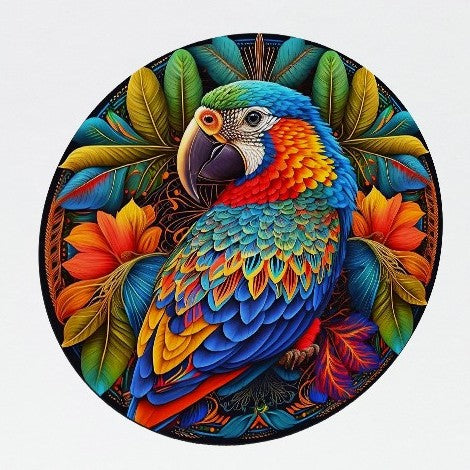 Stained Parrot Wooden Jigsaw Puzzle